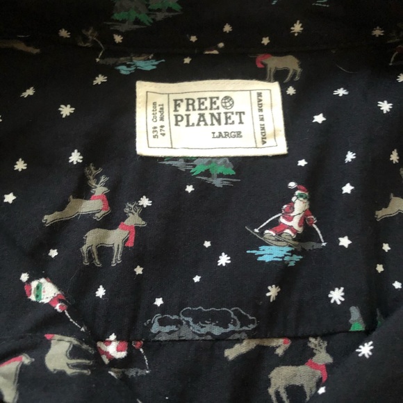 Christmas Santa and reindeer button up - Picture 2 of 2